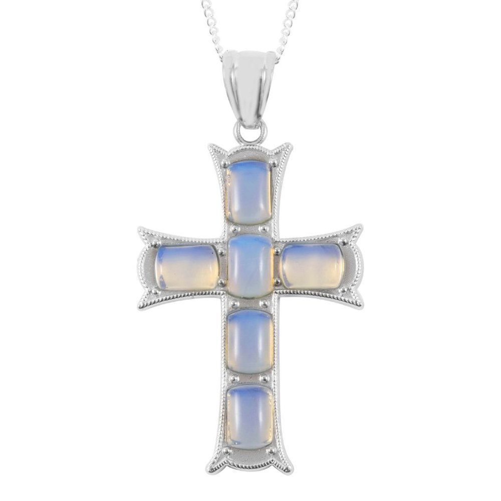Opalite Cross Pendant Necklace
